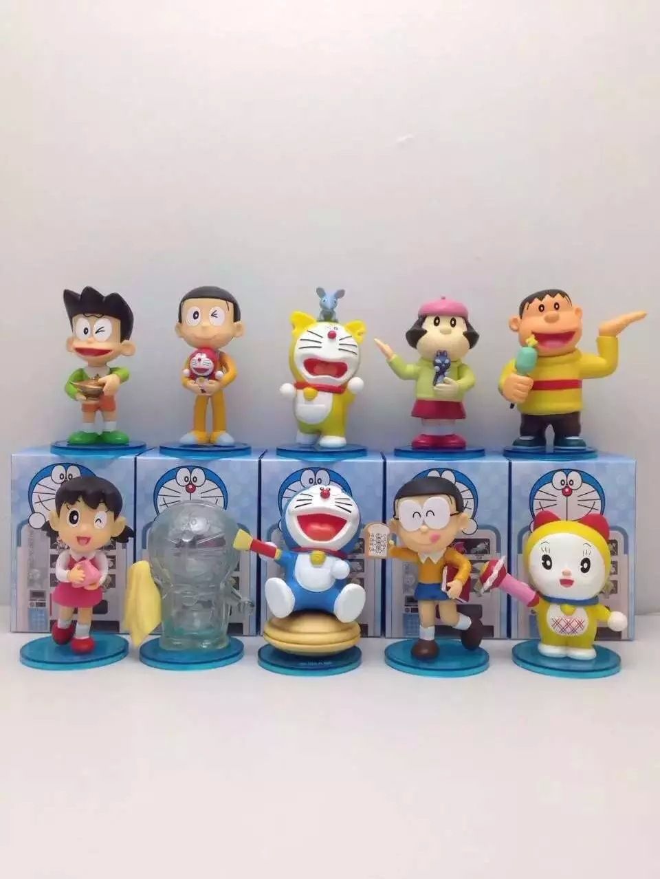 10pcs/set Doraemon action figure anime NOBITA Shizuka Minamoto Suneo  Honekawa Q Version japanese anime figures crazy toys figma