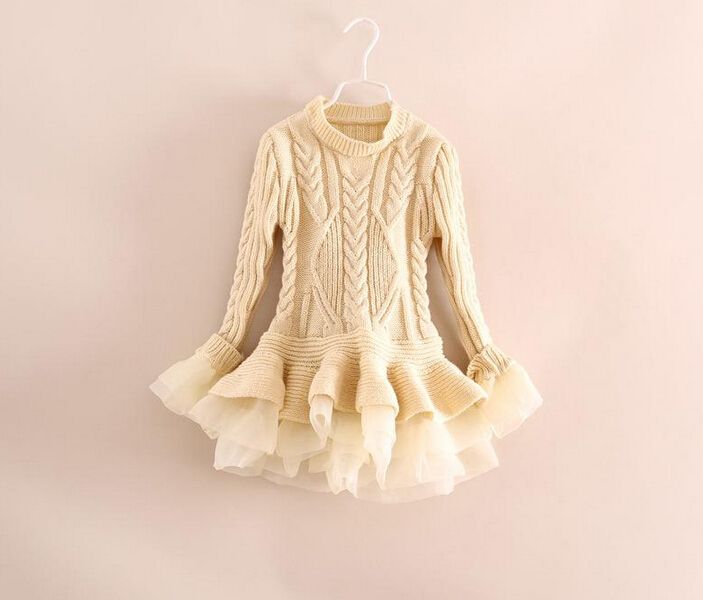 pullover knitted tulle dress