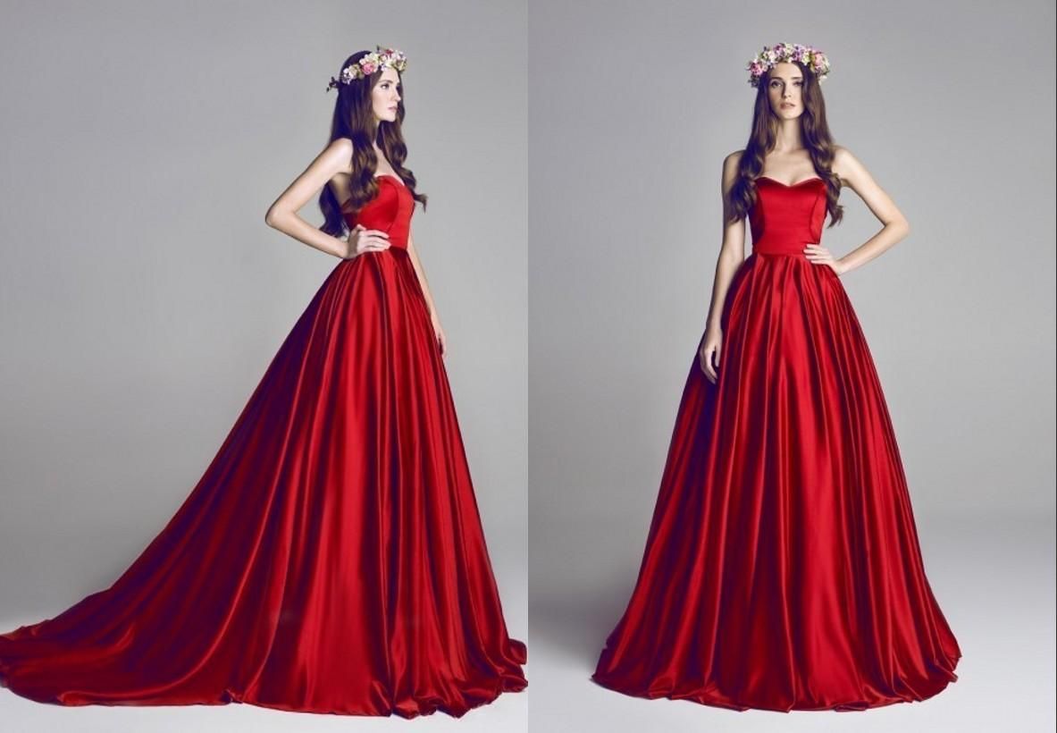 blood red evening gowns