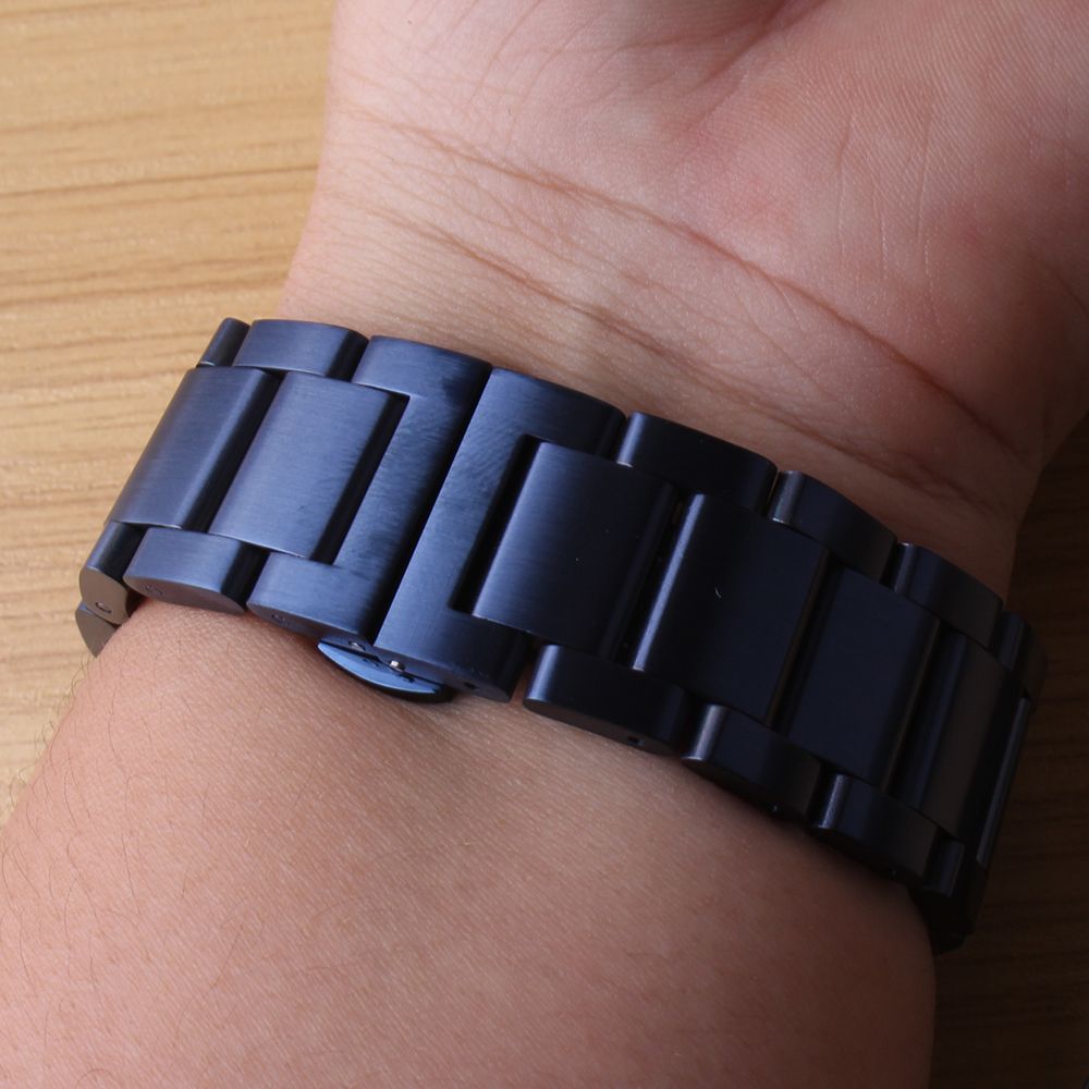 blue metal watch band
