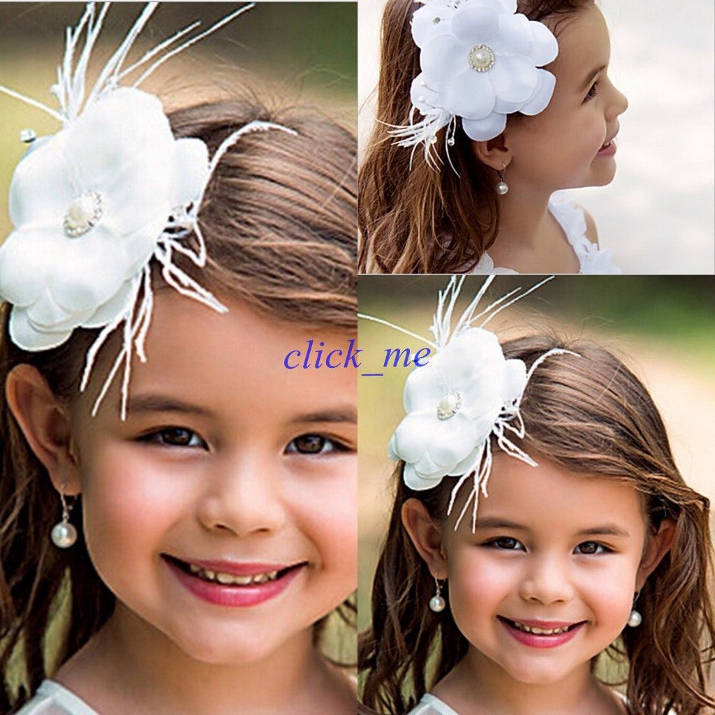 New Flower Girl Hair Accessories Children Tiaras Fashion Hair Flowers Wedding Dress Accessories Girls Cute Flower Princess Headwear Floral Headpieces