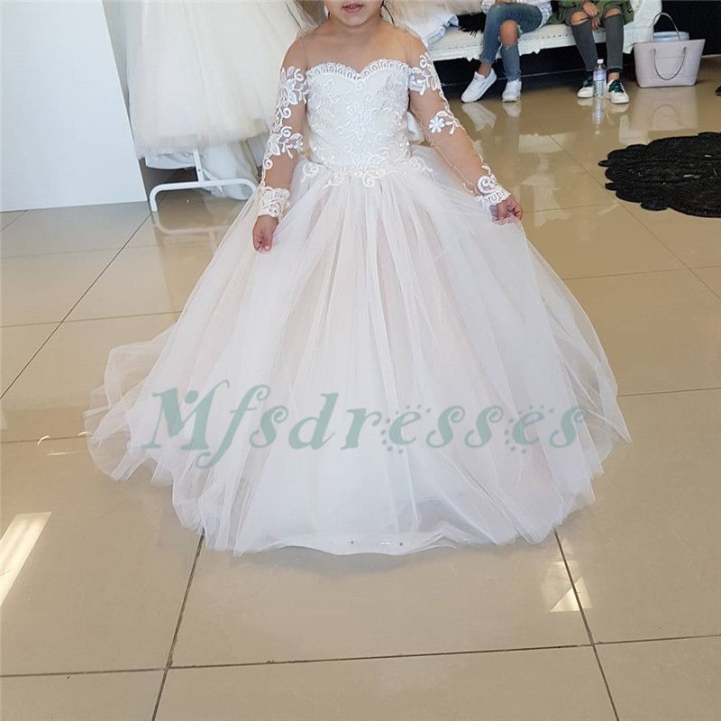 flower girls dresses for weddings short sleeve appliqued boho kids first communion dress vintage pageant gowns