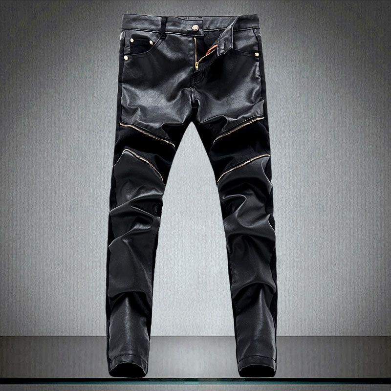 leather sweatpants mens