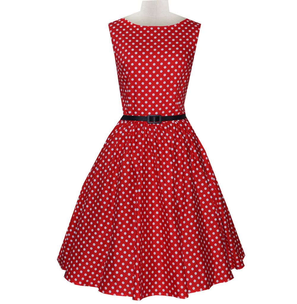 vintage red and white polka dot dress