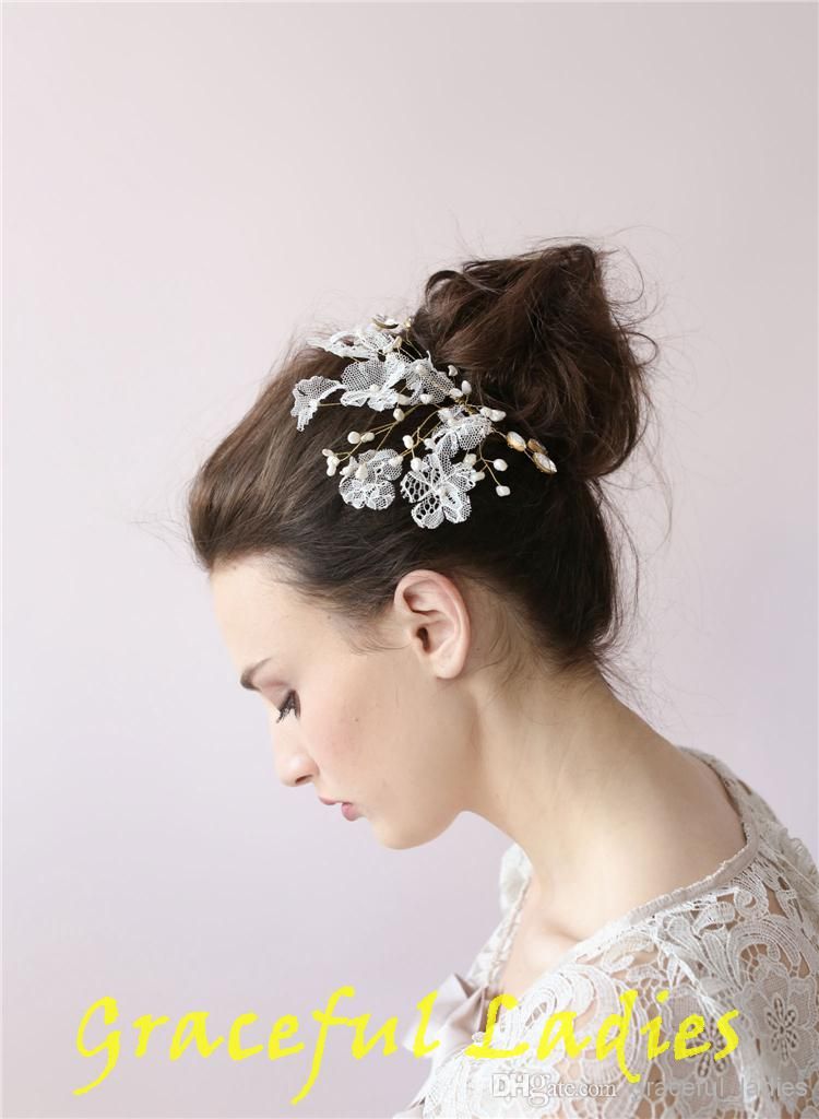 White Crystal Flower Hair Clip Lace Sparkle Leaf Hair Clip Hair Accessories  For Wedding Headpiece Wedding Tiaras Affordable Wedding Hair Acc
