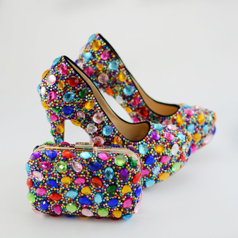 Clutch Women Party Prom High Heel Shoes 