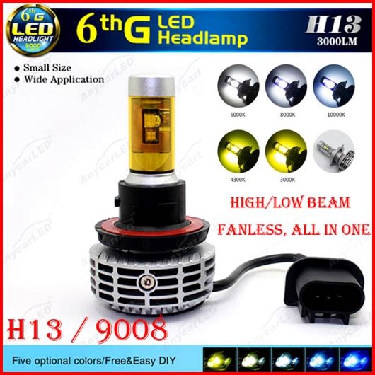 2x 80W 7200LM LED headlight Kit H13 9008 Hi//low Beams 6000K XENON White bulbs