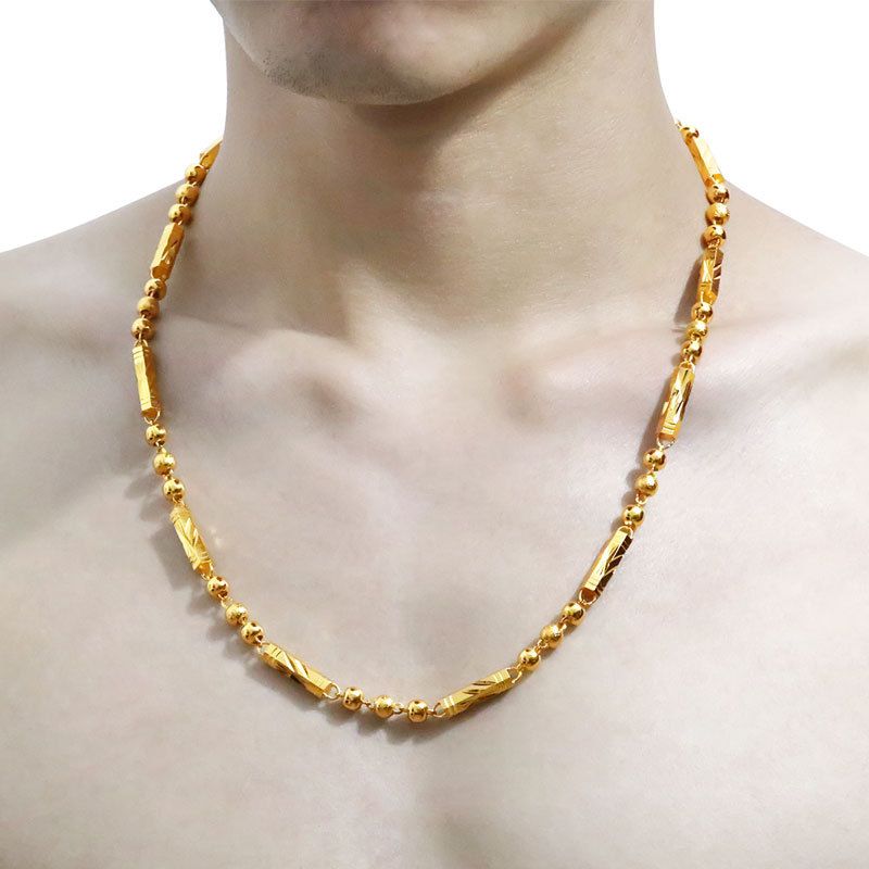 24k Male High Artificial Gold Necklace 