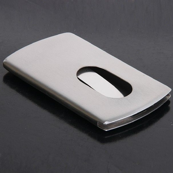 Business Stainless Steel Name Credit ID-Card Holder Metal Case Box Wallet Pocket
