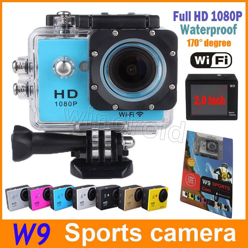 Netjes Cataract tabak Waterproof Sports Cam W9 HD Action Camera Diving Wifi 1080P 30M 2.0 170°  View DV Camcorders DHL Colorful From Windroid, $31.36 | DHgate.Com