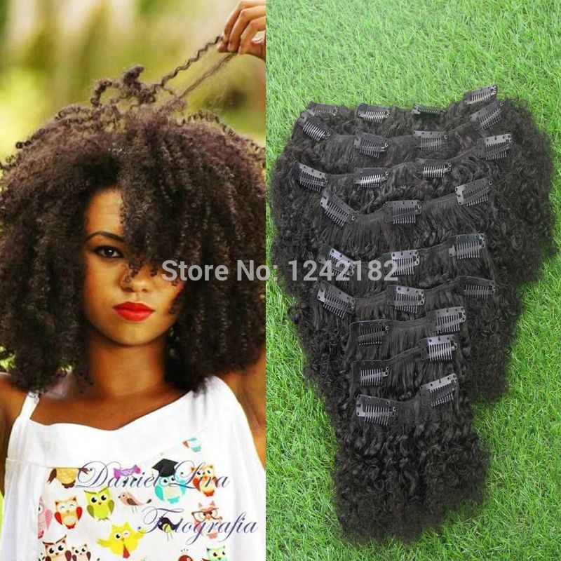 Hot Sale Afro Kinky Curly Hair Clip In Human Hair Extension