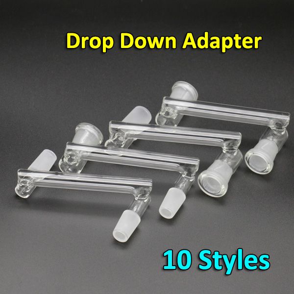 2020 Glass Drop Down Adapter 10 Styles 14mm 18mm Ashcatcher Adapter