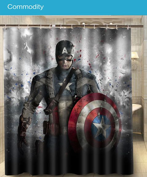 Palacio Corta vida Cuadrante Capitán América Hot Popular Película Personalizado 160x180cm Niza cortina  de ducha Baño a prueba de agua