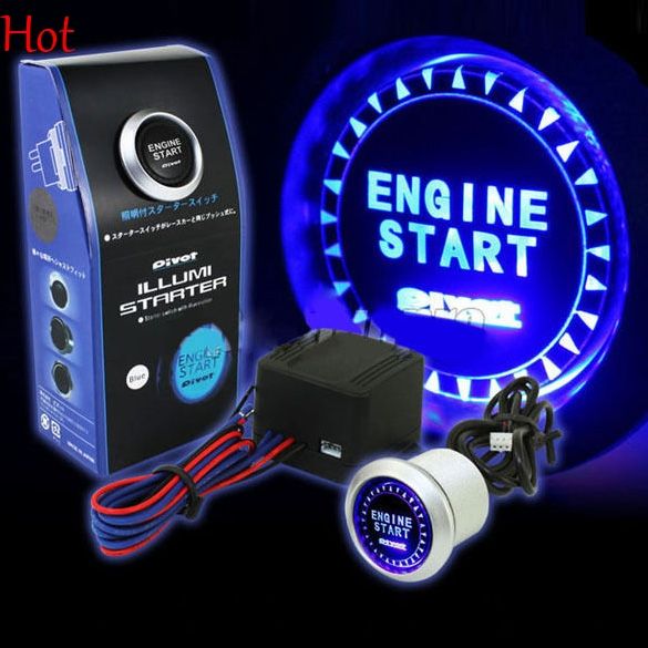 Wired 12V/24V Car Vehicles Engine Start Button Kit Switch Ignition Universal Silver