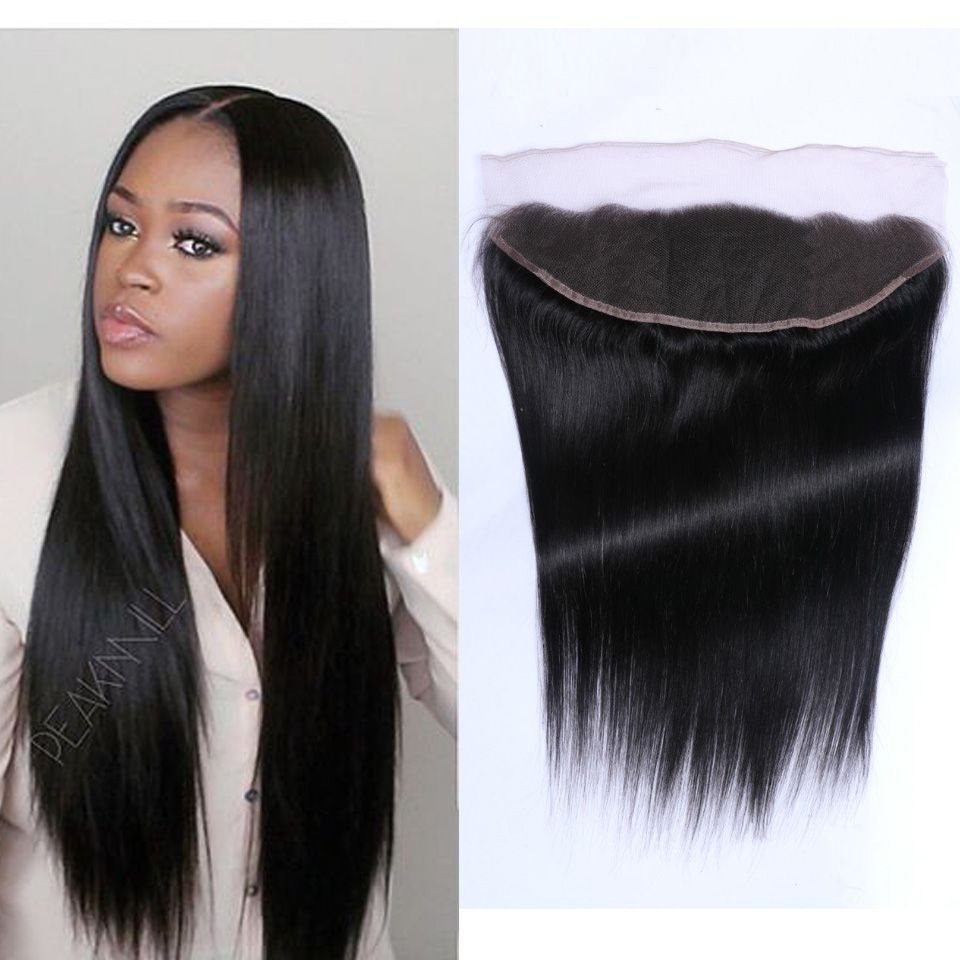 HD Swiss Lace Frontal Closure Human Hair 5X5 13x4 Bleached Knots Virgin