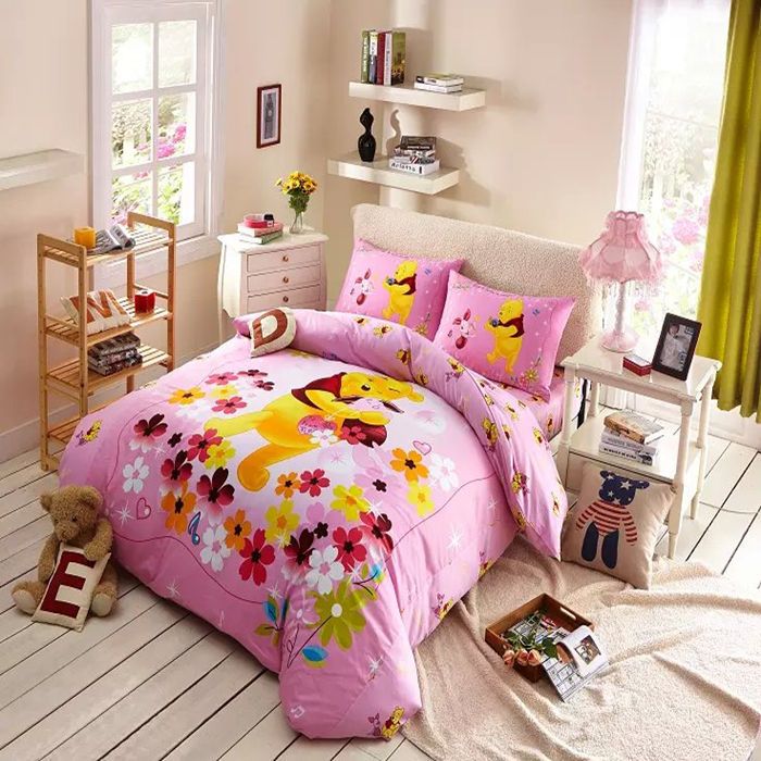 Acheter 2 015 Hot Winnie Lourson Housse De Couette Rose Literie 100 Coton Literie De Bebe Pour Les Filles Gros De 59 81 Du Beddingoutlet Fr Dhgate Com
