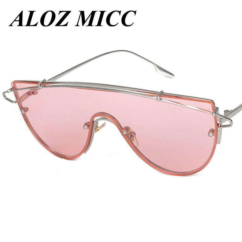 ALOZ MICC Steampunk Goggle Sonnenbrille Frauen Rosa Hipster Oversize Marke Designer Sonnenbrille Hip Hop Big Size Shades Gläser A018