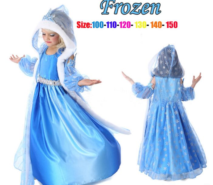 Compra 2014 Frozen Princesa Vestidos Azul Elsa Vestidos Con Encaje Blanco  Invierno Capa Chicas Vestido Vestidos Navidad Frozen Vestidos Tamaño Listo  Barato | Entrega Rápida Y Calidad | Es.Dhgate