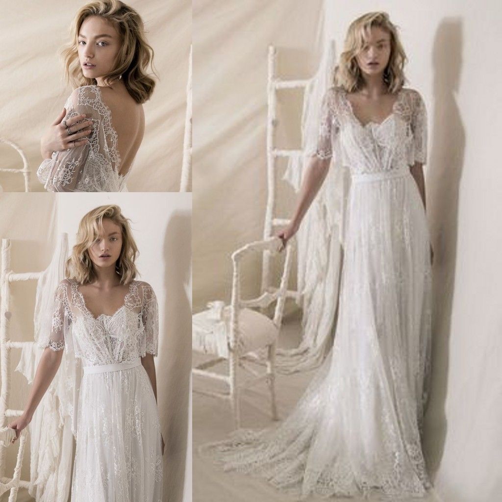 Wrap Wedding Dress With Sleeves Store, 54% OFF | www.rupit.com