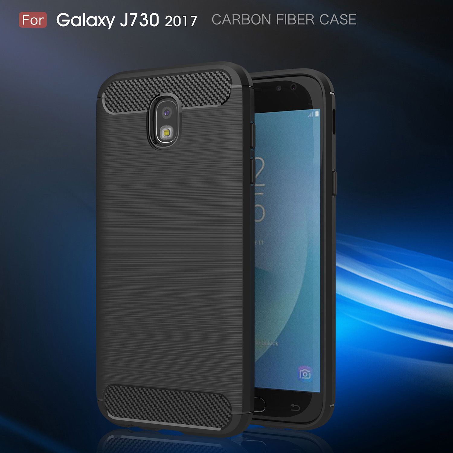 Carbon Fiber Case For Samsung Galaxy J7 Pro J5 J3 17 J330 J530 J730 Eu Brushed Silicone Soft Rubber Back Cover Slim Armor Rugged Skin Rhinestone Cell Phone Cases Silicone Cell Phone