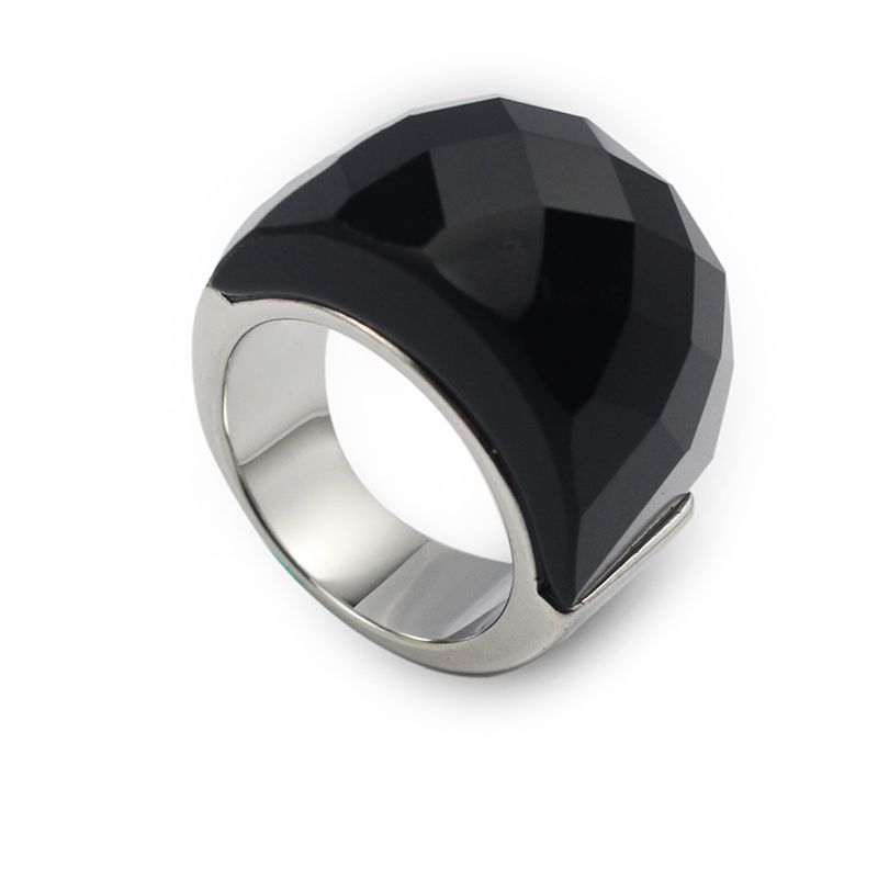 black color stone ring