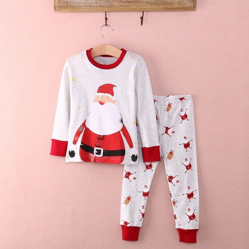Baby Kids Girl Boy Outfit Christmas Santa Claus T-shirt Tops+Pants Clothes Set
