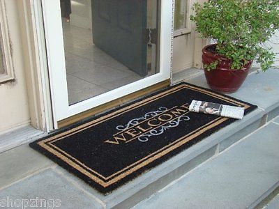 Welcome Mat Heavy Duty Large Coir Doormat Front Porch Double Door