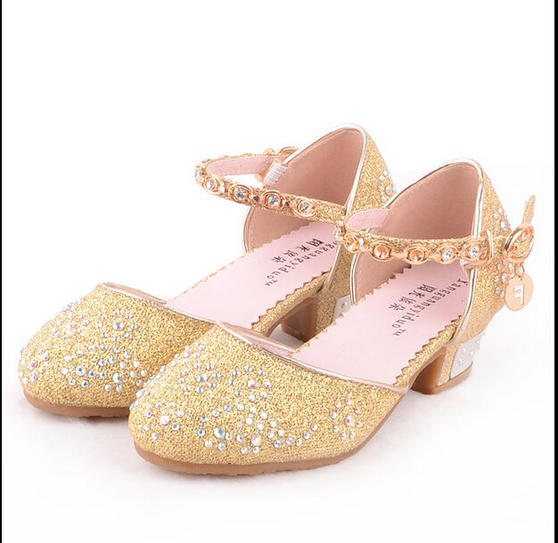 Girls Heel Shoes Spring Bowtie Sandals 2016 New Children Shoes High