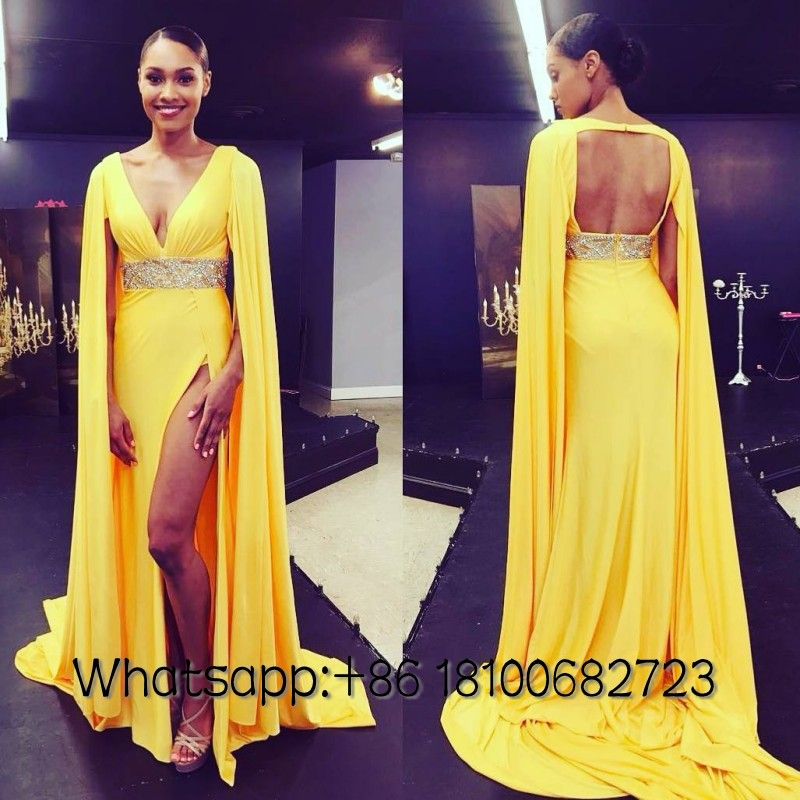 elegant yellow prom dresses