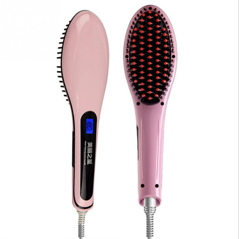 High Qaulity Brush Hair Straightener Comb Irons Come With Lcd