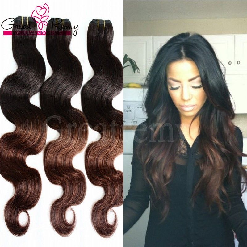 Grosshandel Greatremy 8a 3 Teile Los Ombre Dip Dye Two Tone 1b 4 Malaysische Reine Menschenhaarverlangerungen Menschliche Haarwebart Schuss