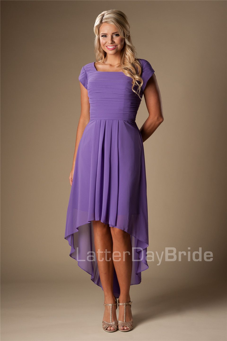 purple dress short front long back