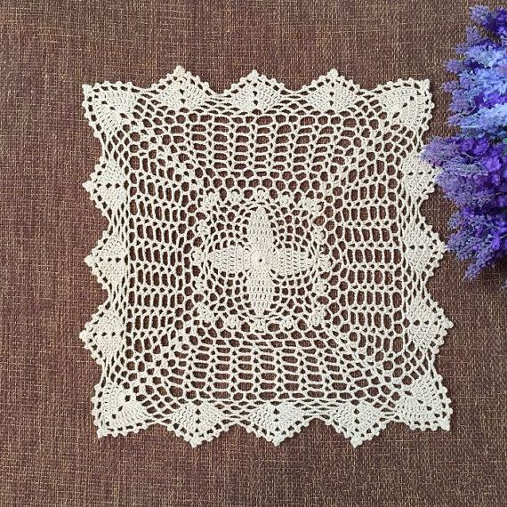 Vintage Style Placemat Square Delicate Pattern Doilies For