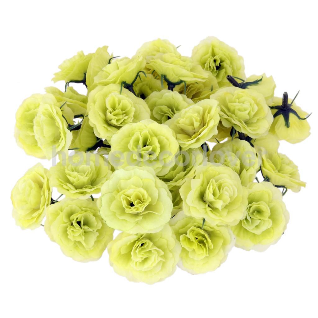 50pcs Artificial Silk Rose Flower Heads Bulk Wedding Party Decor Pink White