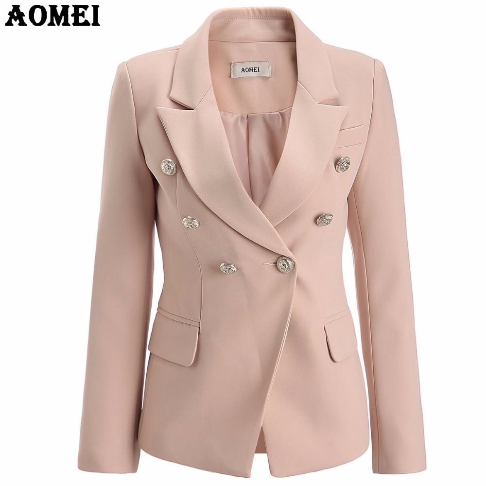 Blazer Rosa Chaquetas Vestir Para Trabajar Oficina Señora Tops Ropa Otoño Mujer Nuevo Diseño Botones Blasers 2018 De La De Verano Y Primavera Chaquetas De 23,04 € | DHgate