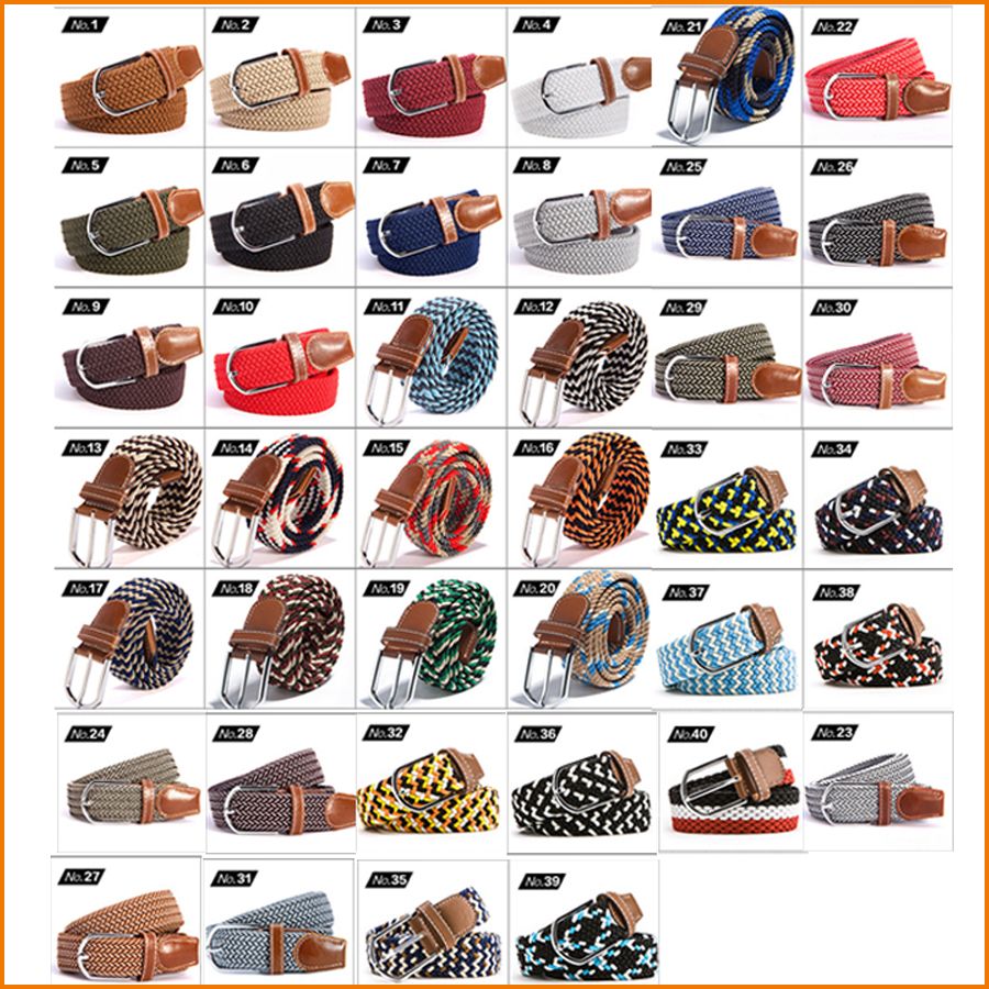men's braided stretch belts