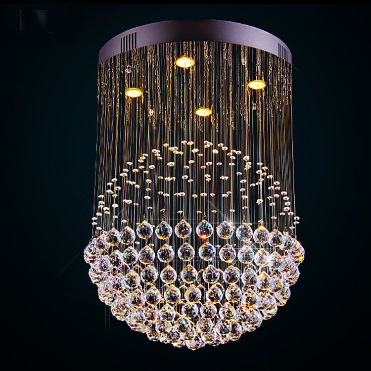 compre nuevo moderno led k9 ball crystal chandeliers arana de luces de cristal de la lampara luces modernas de la lampara arana claro bola de luz de