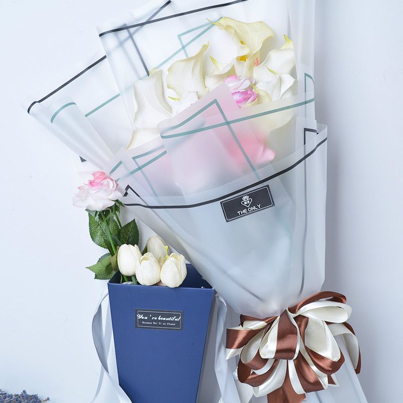 clear flower wrapping paper