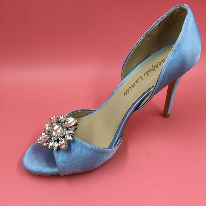 pale blue satin heels