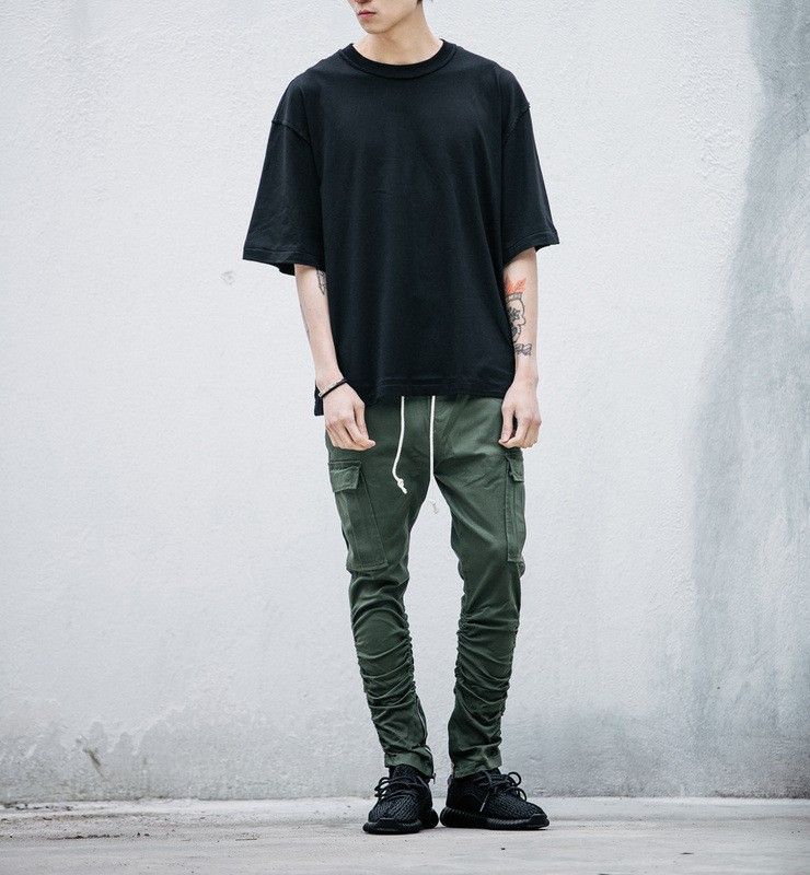 Compra Hombre Streetwear Kanye WEST Estilo Ropa Hombres T Shirts Extended  Blanco Gris Negro Oversized Tee Homme Hip Hop Mitad Manga Camiseta Barato |  Entrega Rápida Y Calidad | Es.Dhgate