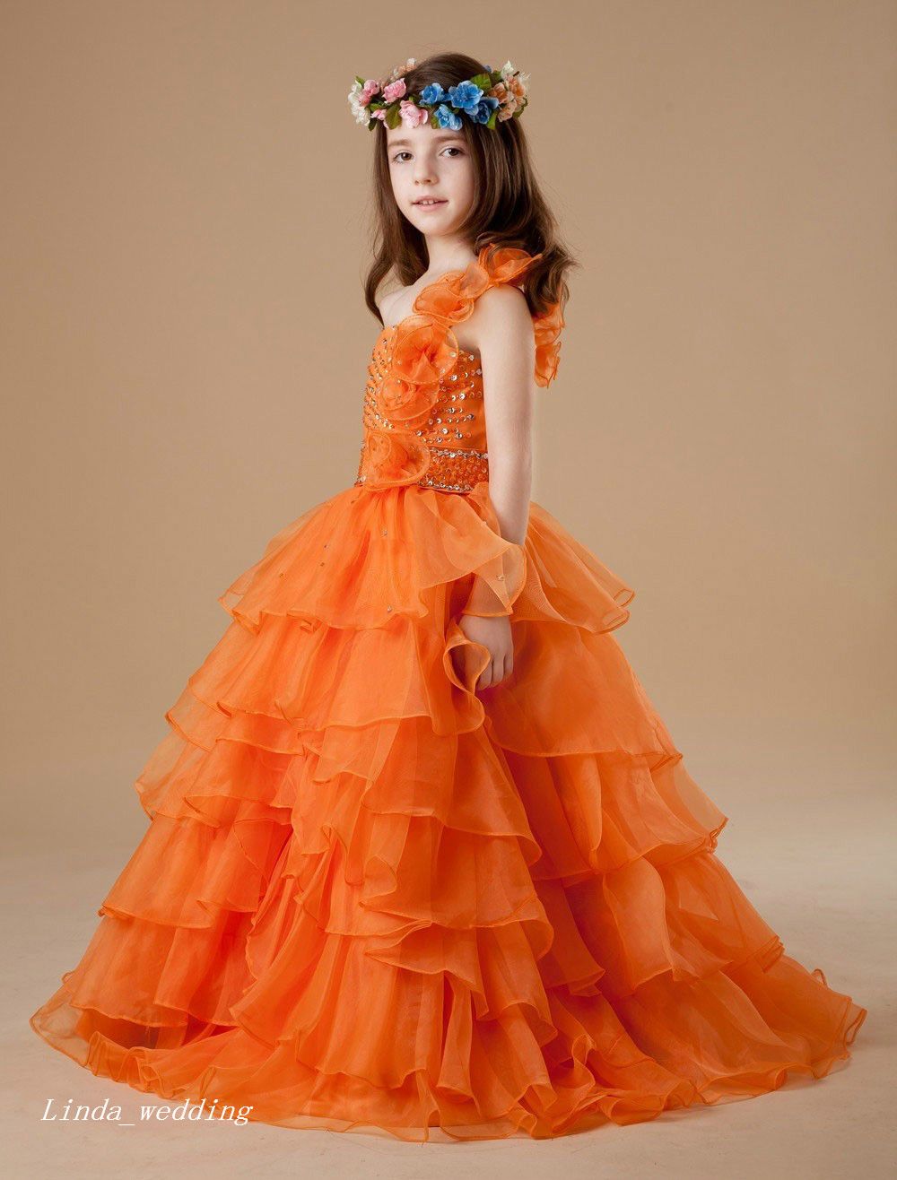 orange girls dresses