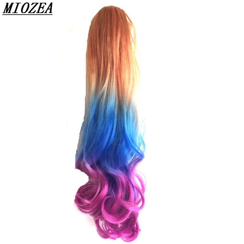 Ugghair Synthetic Wavy Ombre Color Ponytail Fake Pony Tail 22 Claw