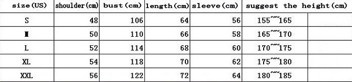 Us Men S Hoodie Size Chart