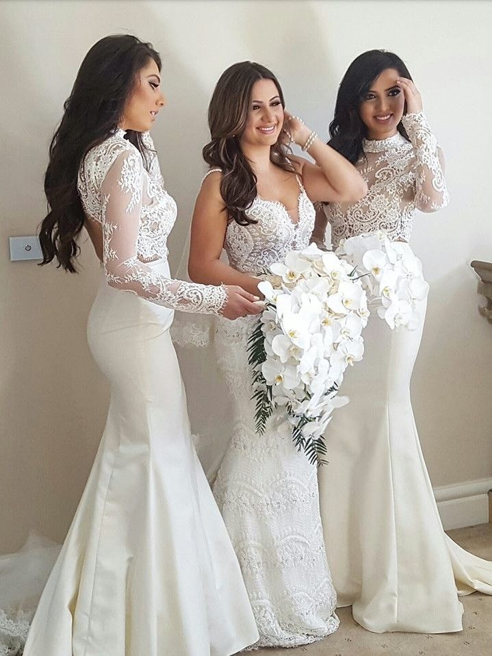 white bridesmaid gown