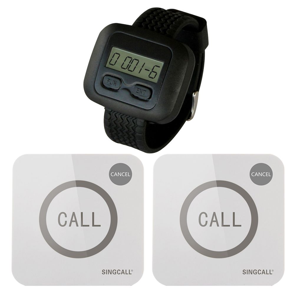 2021 Singcall Wireless Service Calling Pager System 1 Watch With 2 Touchable Bells With Two Keys Waterproof Function From Isingcall 87 93 Dhgate Com