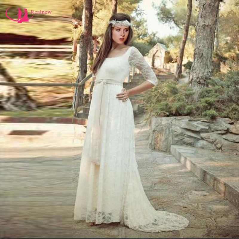 Discount New Brand 1 2 Sleeve Wedding Maternity Dress Corset Back