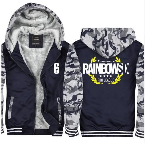 Mens Rainbow Six Winter Coat Thicken Warm Graphic Hoodies Sweatshirt Fleece Plus Size Zipper Jacket Mens Rainbow Six Winter Coat Thicken Warm Graphic Hoodies Sweatshirt Fleece Plus Size Zipper Jacket