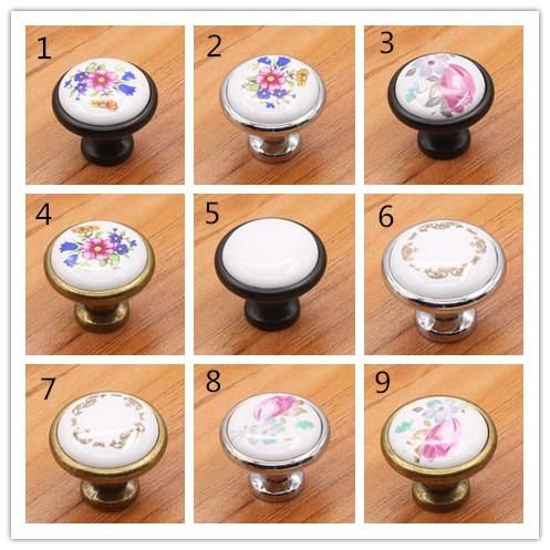 2020 Fashion Hot Vintage Ceramic Alloy Door Handles White Bronze