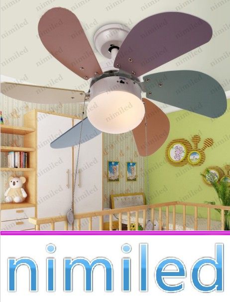 2019 Nimi826 6 Blade Creative Wooden Blade Children S Room Ceiling Fans Lamp Lighting Bedroom Cartoon Art Glass Lampshade Fixture From Nimiled