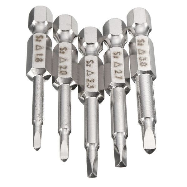 uten TA1.8 / TA2.0 / TA2.3 / TA2.7 / TA3.0 testa di cacciavite in acciaio legato di alta qualità S2 Punte per cacciavite 5 pezzi da 50 mm 1/4punte per cacciavite triangolare con codolo esagonale uten TA1.8 / TA2.0 / TA2.3 / TA2.7 / TA3.0 testa di cacciavite in acciaio legato di alta qualità S2 Punte per cacciavite 5 pezzi da 50 mm 1/4punte per cacciavite triangolare con codolo esagonale